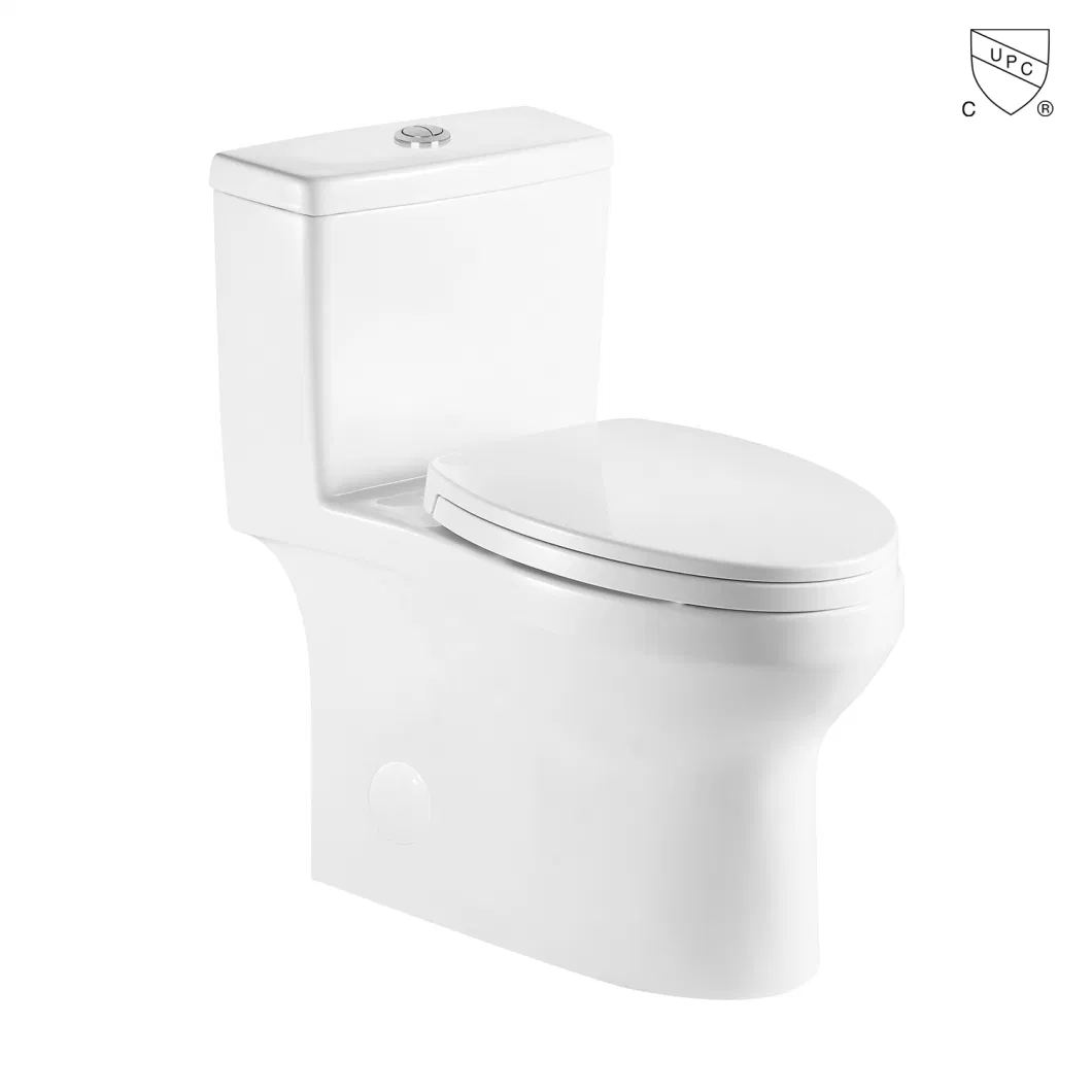 Cupc American Standard Toilet Bathroom Ceramic One-Piece Toilet Elongated Toilet with Soft-Close Toilet Seat