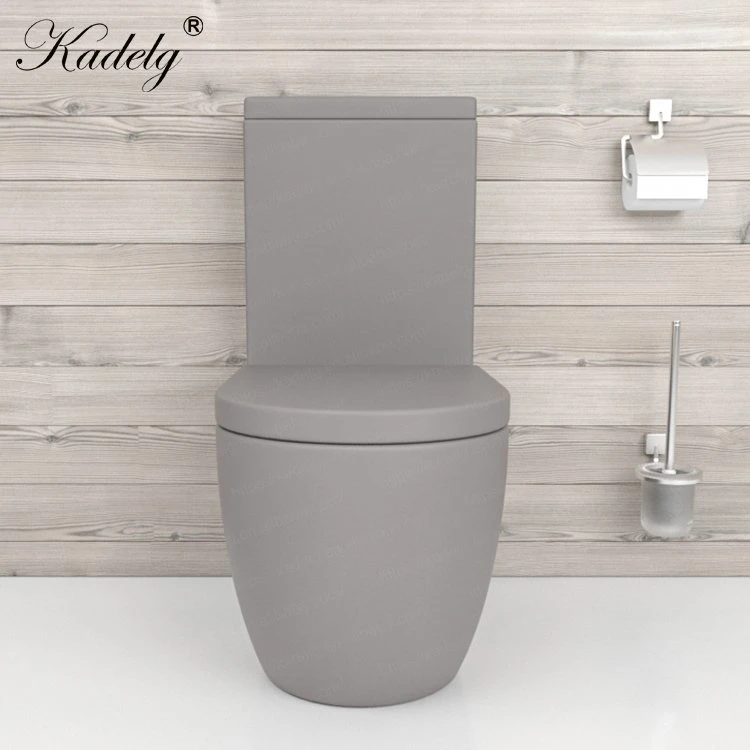 Sink Toilets Manufactures 2 Piece Toilet Matte Grey Ceramic Wc Toilet Sanitary Ware P Pipe Toilet Watermark Toilet Bowl Ceramica Bathroom Toilet with Waste Pipe